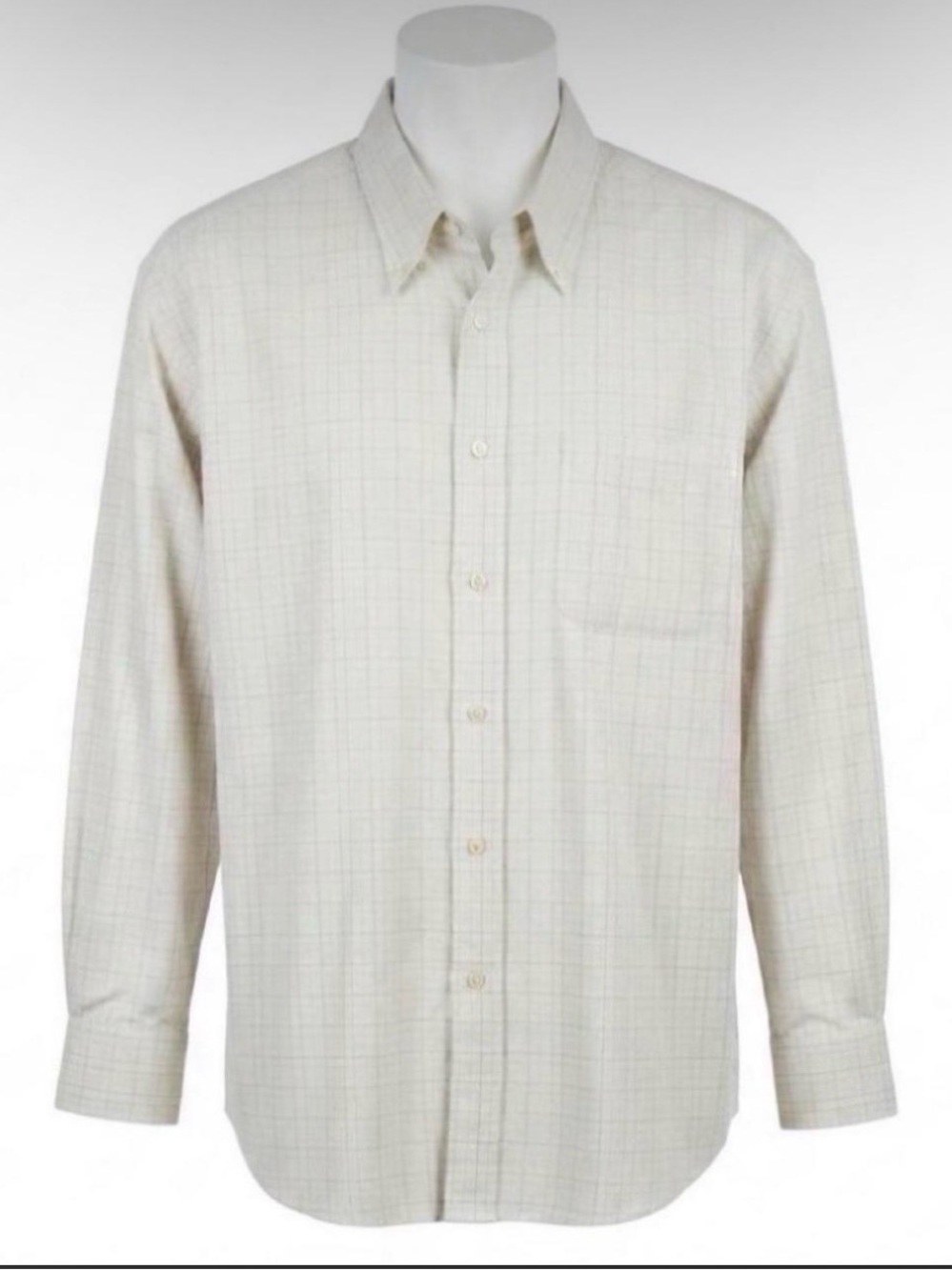 Burberry Men's Long-Sleeve Button-Down Shirt in Light Beige Check